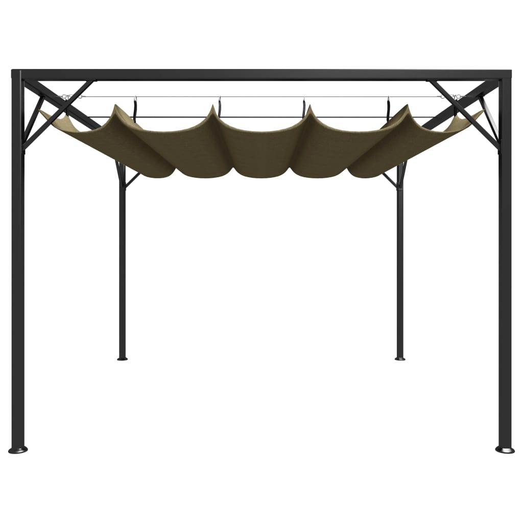 Tonnelle de jardin avec toit rétractable 180 g/m² 3x3 m