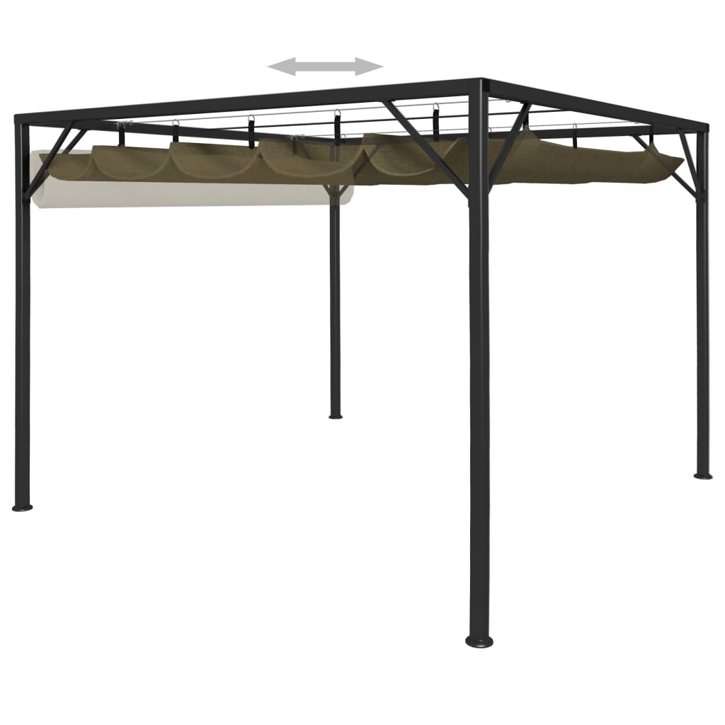 Tonnelle de jardin avec toit rétractable 180 g/m² 3x3 m