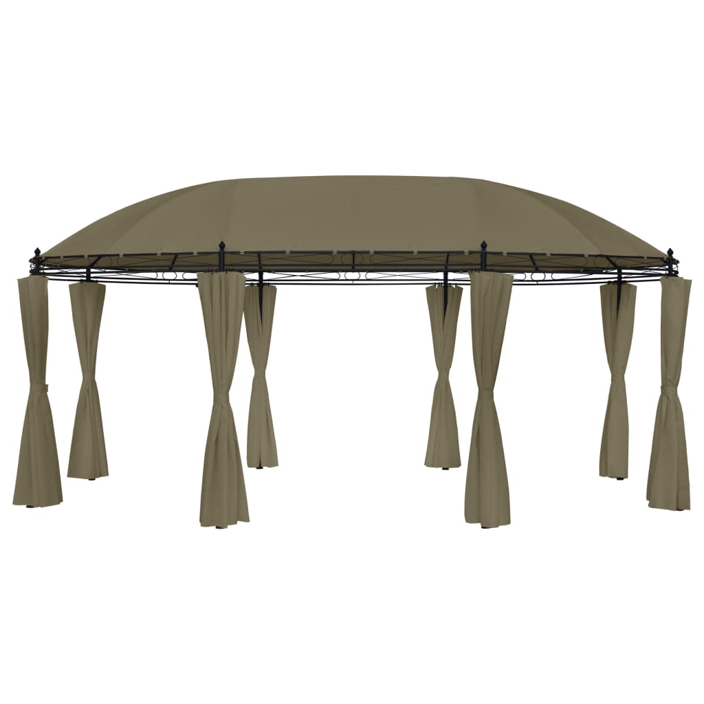 Gazebo avec rideaux 520x349x255 cm anthracite