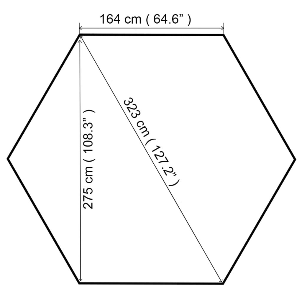 Tonnelle de jardin 323x265 cm hexagonale