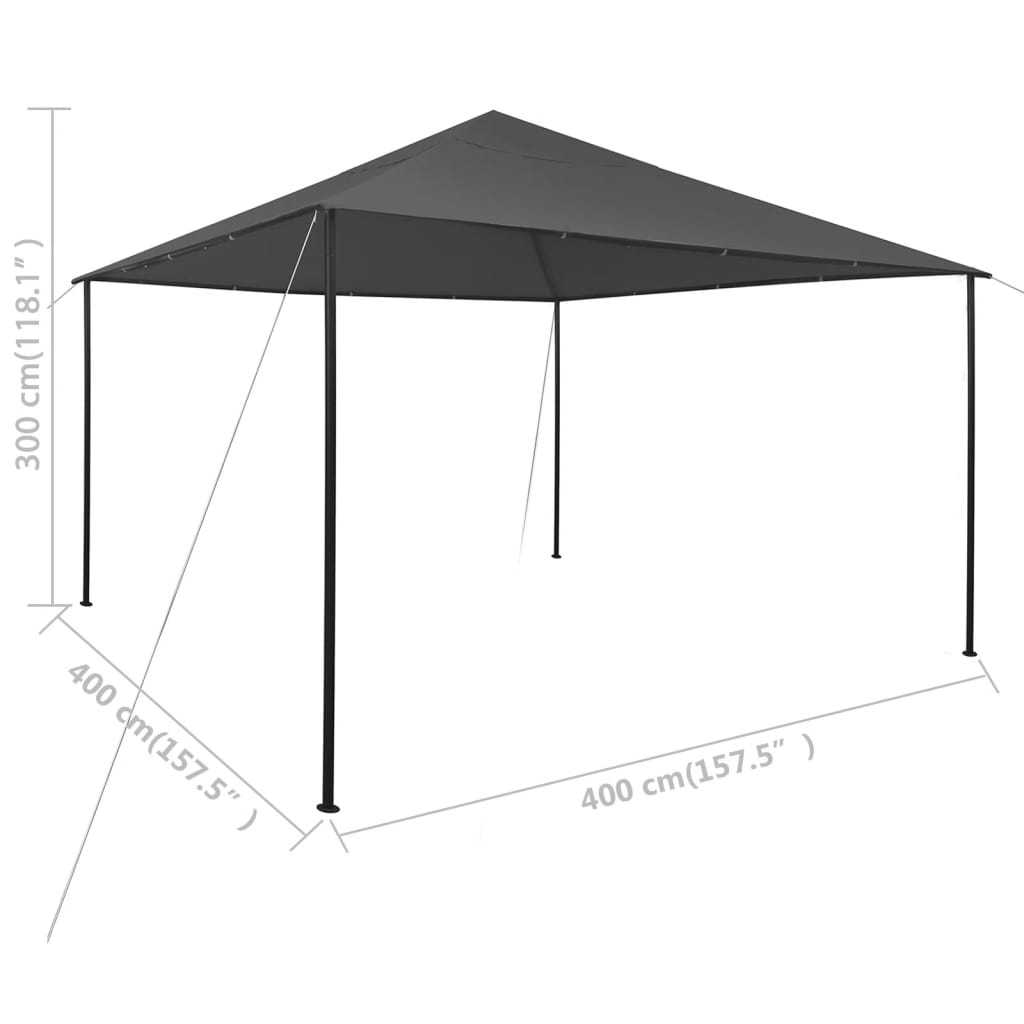 Tonnelle 180 g/m² 3x3 m tissu et acier