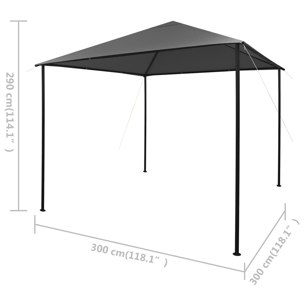 Tonnelle 180 g/m² 3x3 m tissu et acier