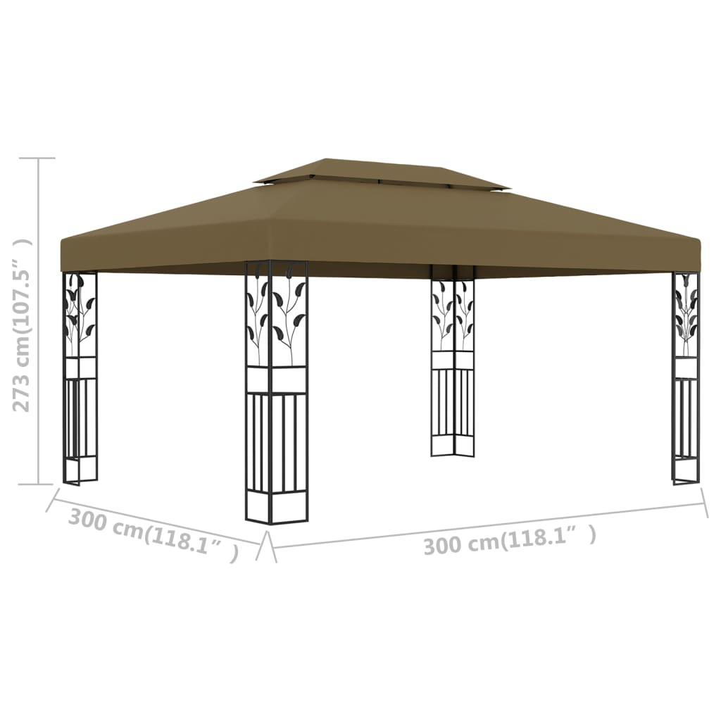 Gazebo à double toit 3x4 m