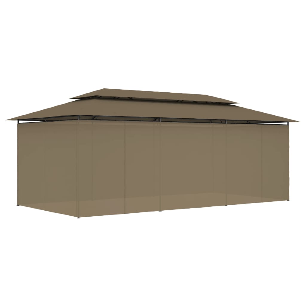 Gazebo avec rideaux 600x298x270 cm