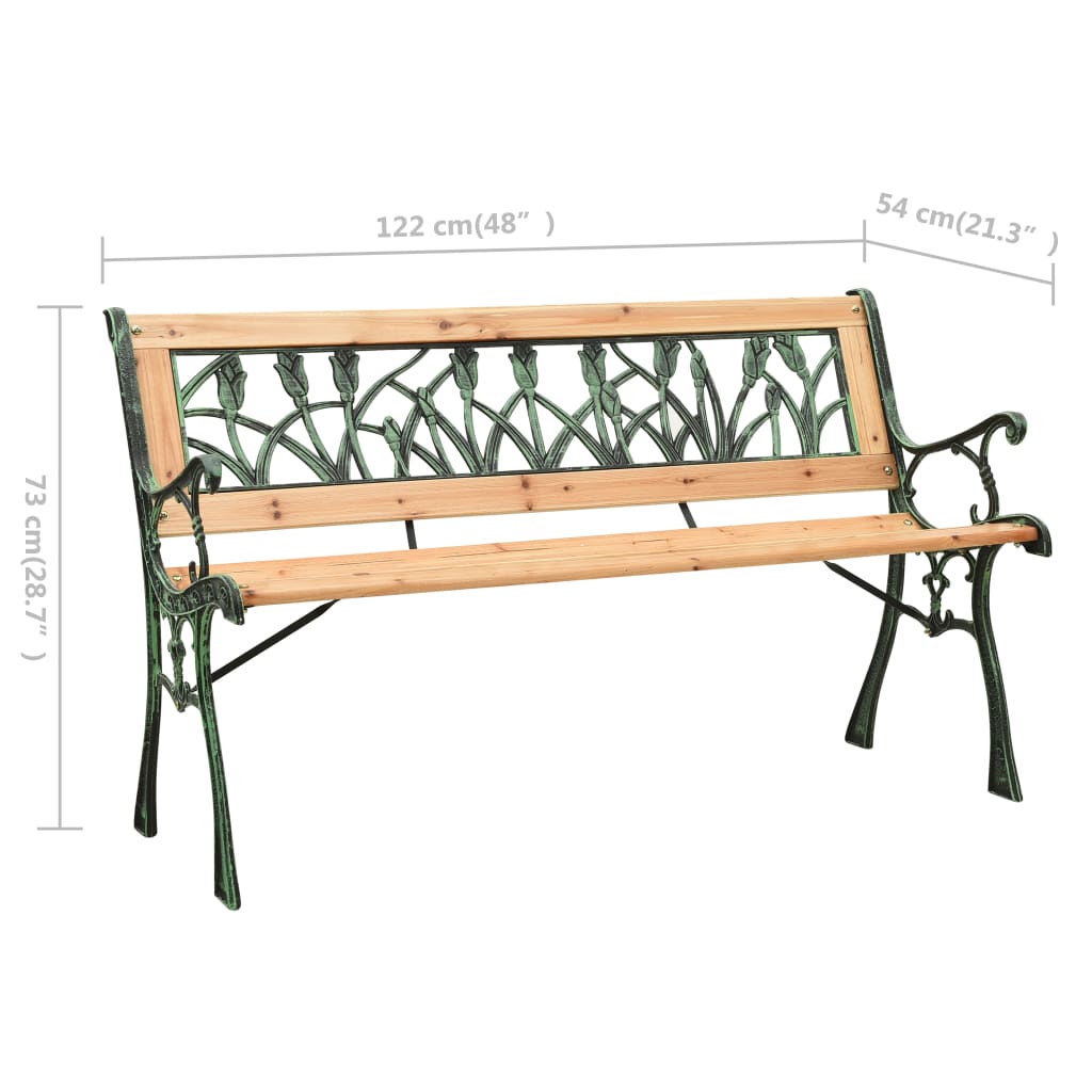 Banc de jardin 122 cm en bois de pin massif