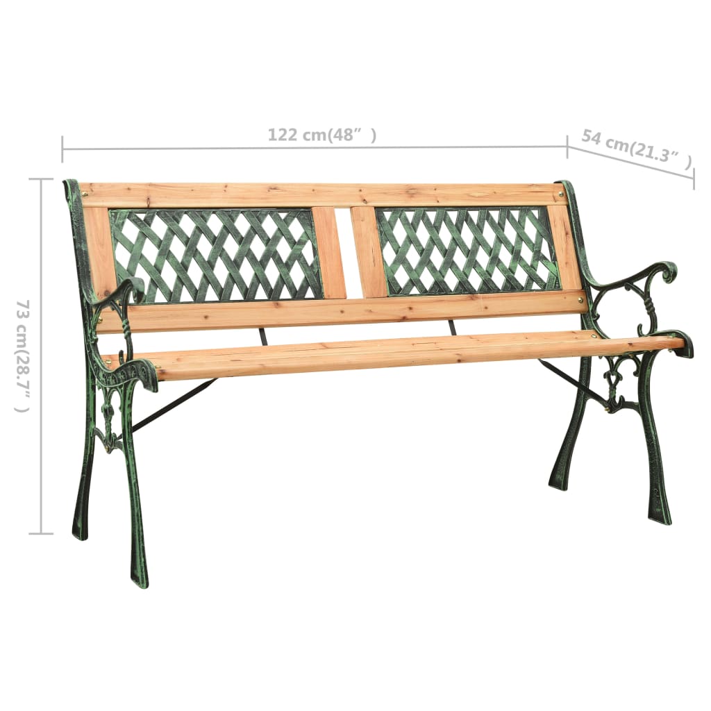 Banc de jardin 122 cm en bois de pin massif