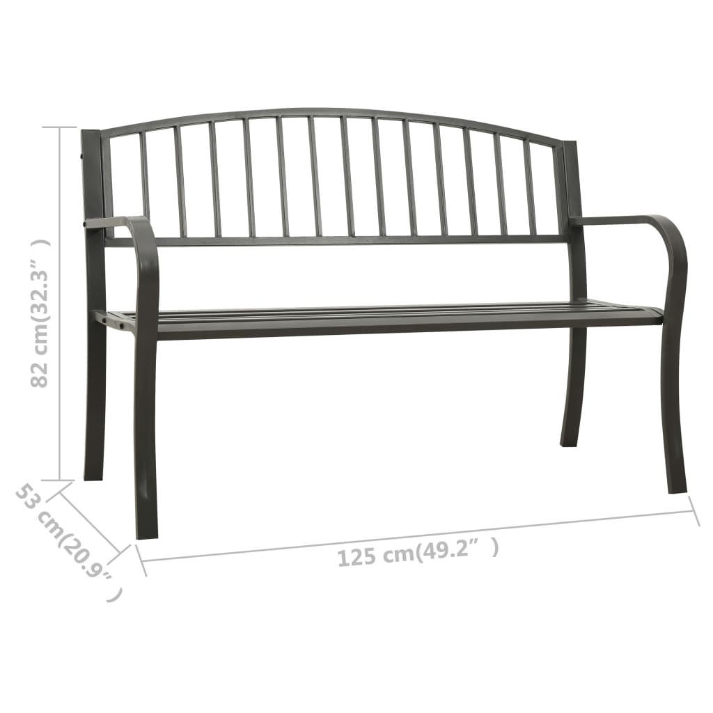 Banc de jardin 125 cm en acier