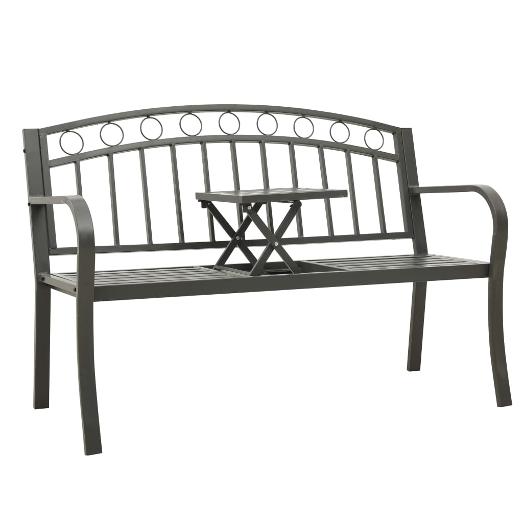 Banc de jardin 125 cm acier noir