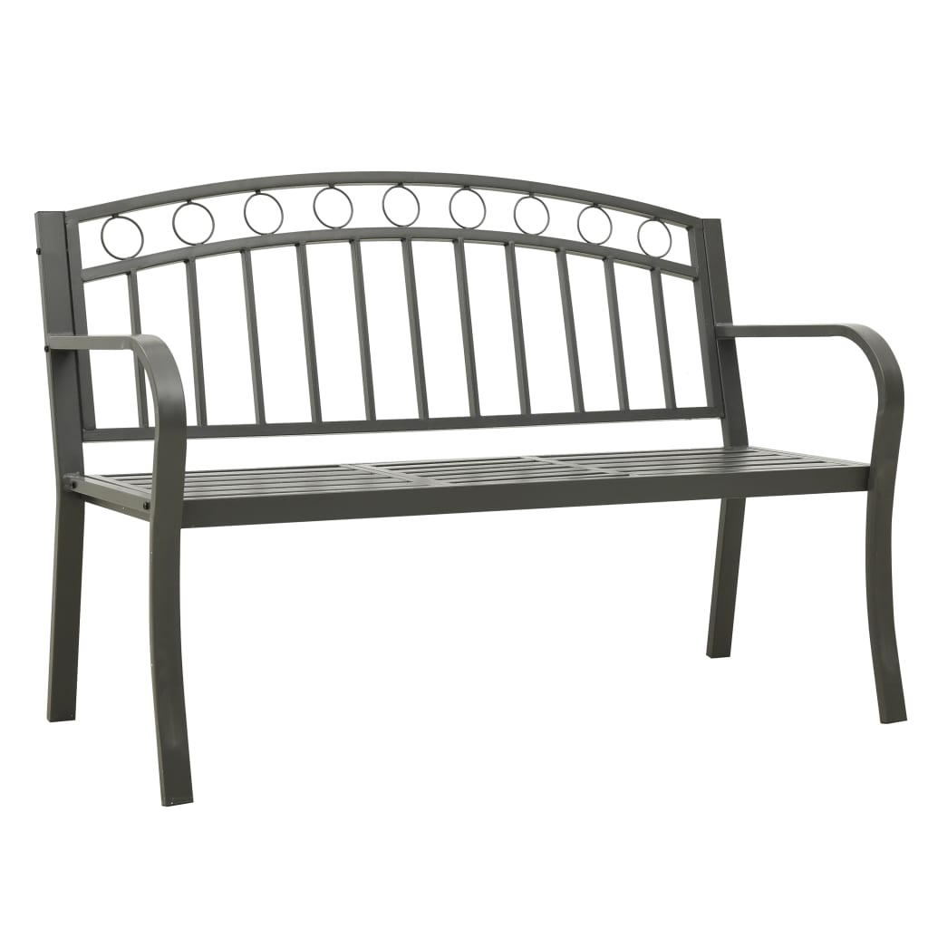 Banc de jardin 125 cm acier noir