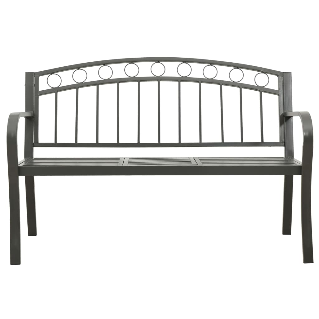 Banc de jardin 125 cm acier noir