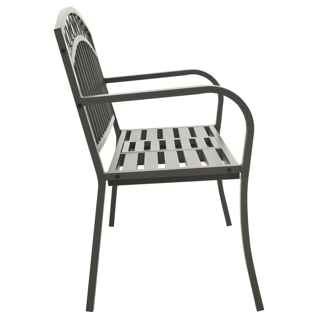 Banc de jardin 125 cm acier noir