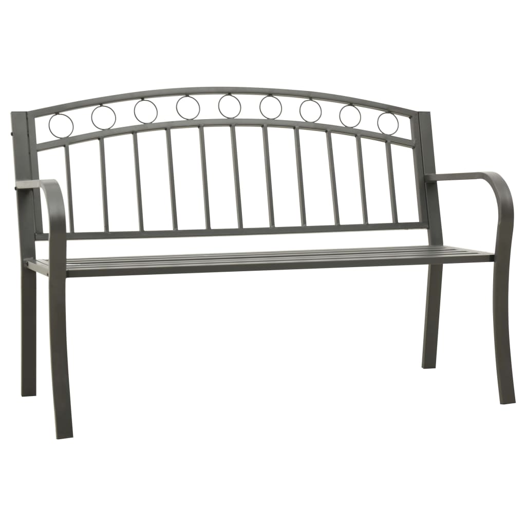 Banc de jardin 125 cm acier noir