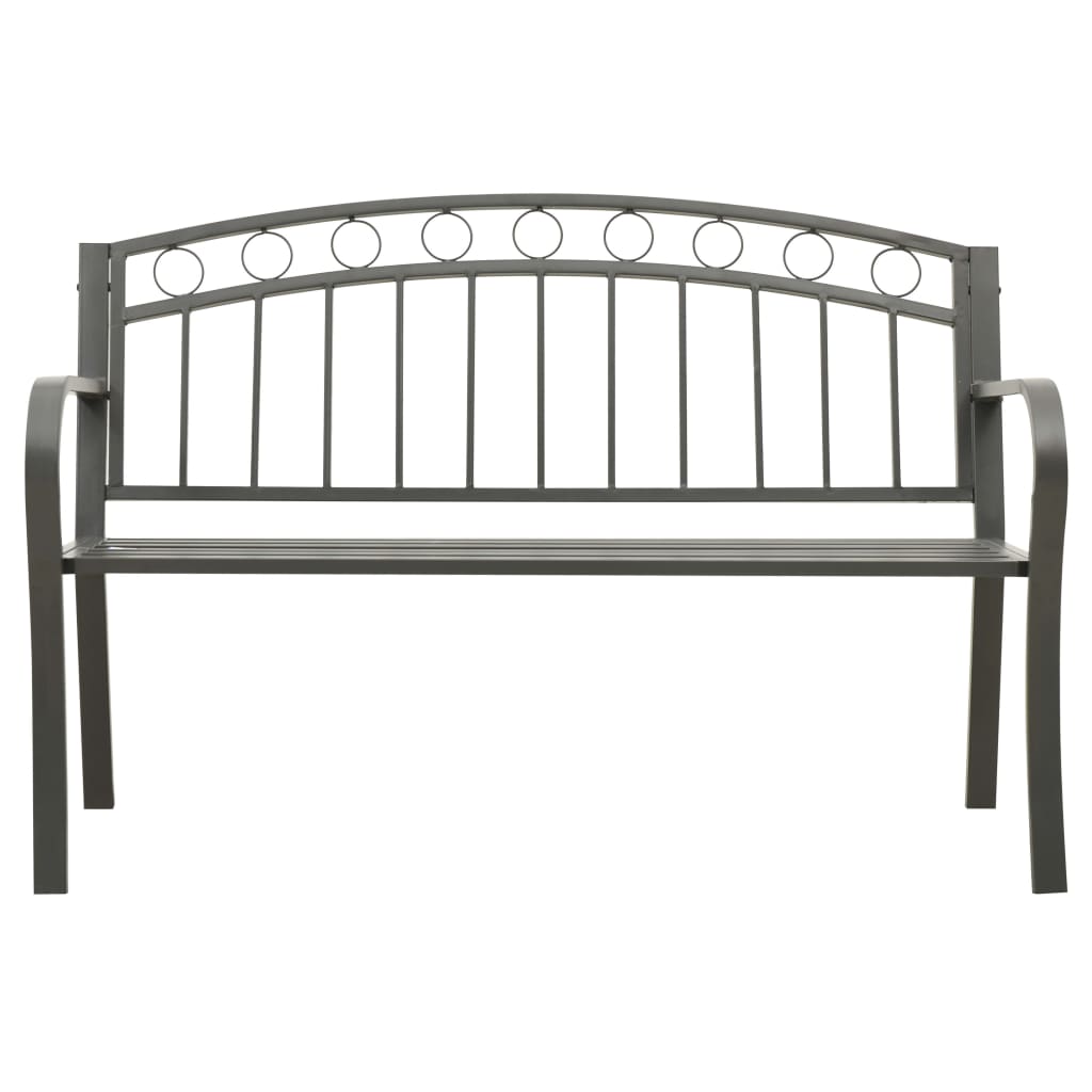 Banc de jardin 125 cm acier noir