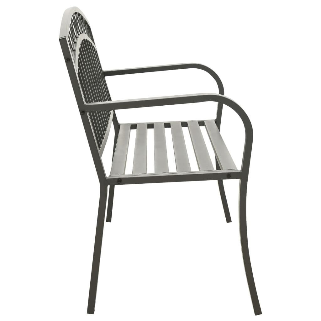 Banc de jardin 125 cm acier noir