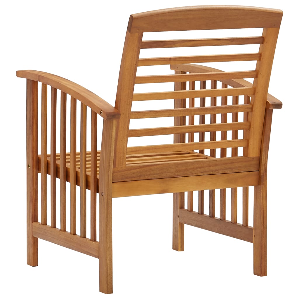 Chaises de jardin 2 pcs avec coussins en bois d'acacia massif