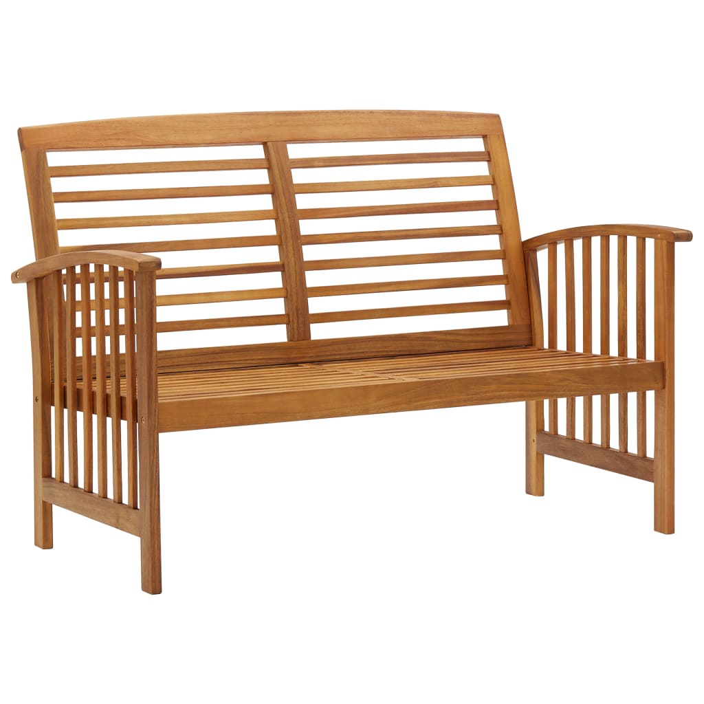 Banc de jardin avec coussins 119 cm en bois d'acacia massif