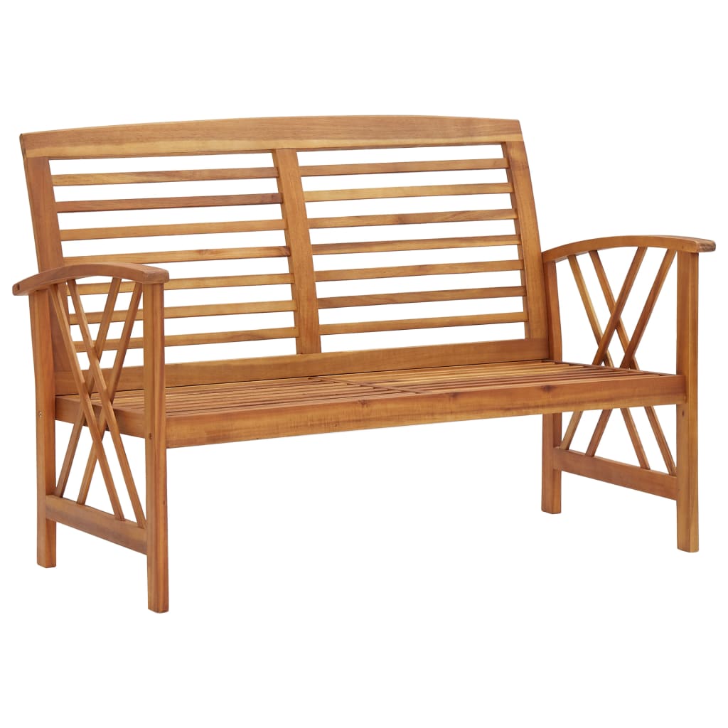 Banc de jardin avec coussins 119 cm en bois d'acacia massif