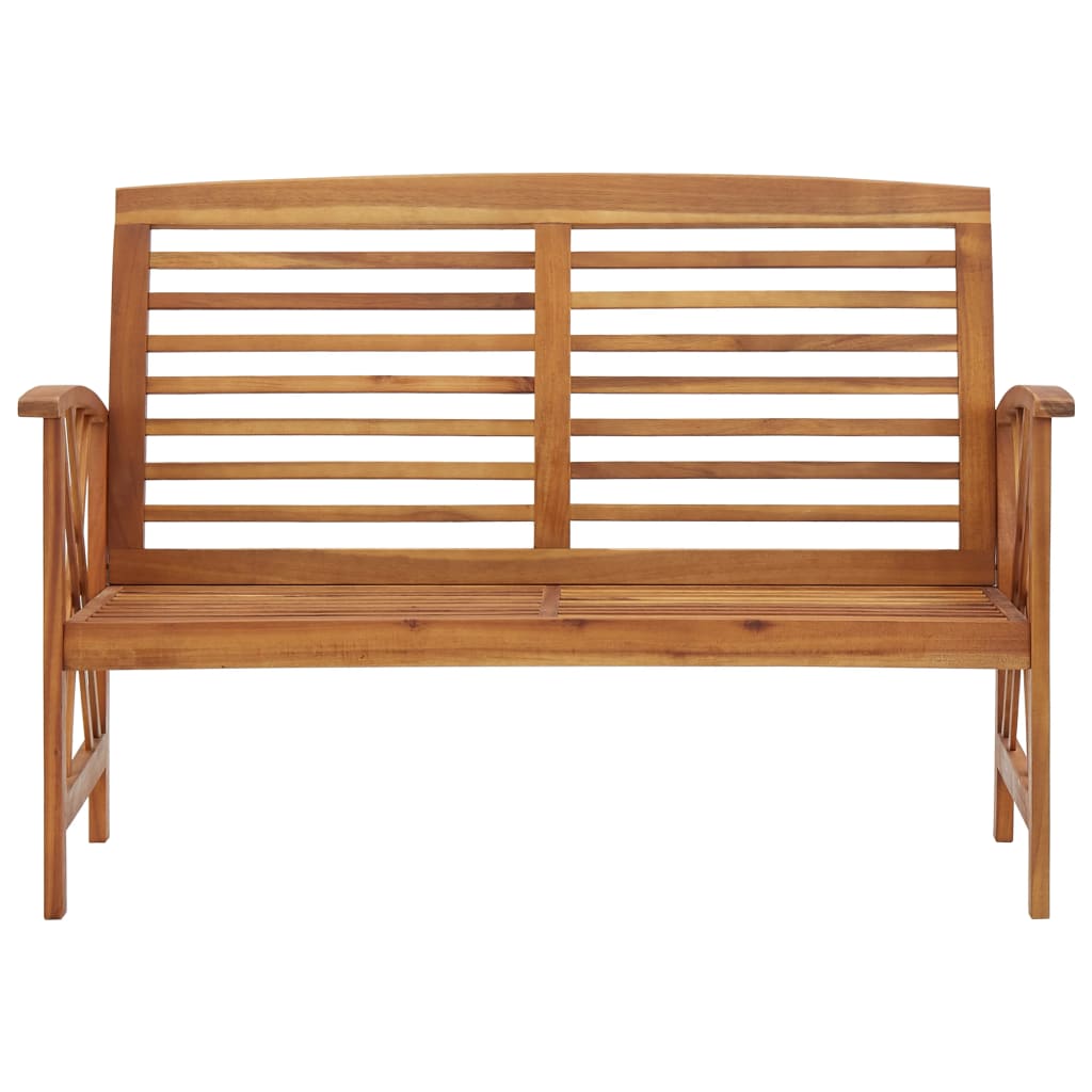 Banc de jardin avec coussins 119 cm en bois d'acacia massif