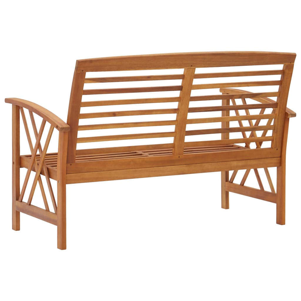 Banc de jardin avec coussins 119 cm en bois d'acacia massif