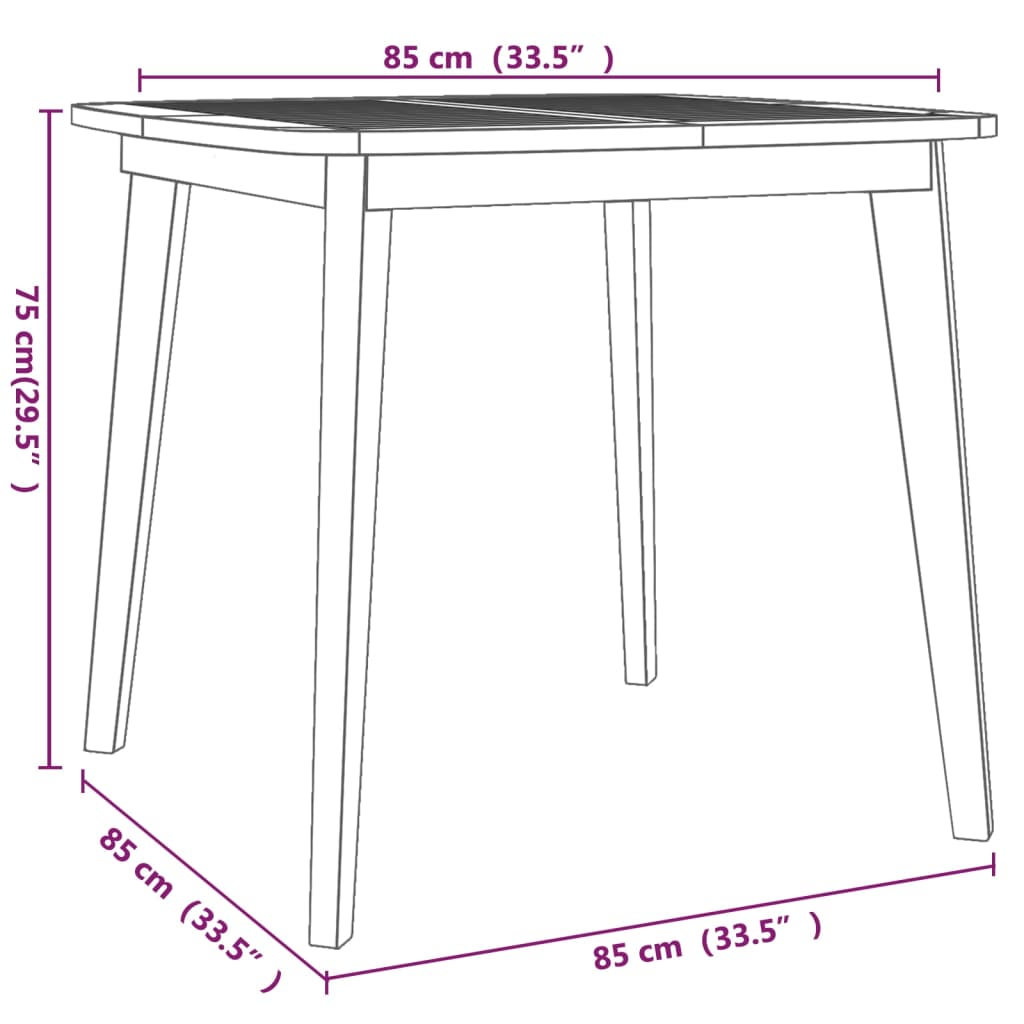 Tuintafel Ø85x75 cm massief acaciahout