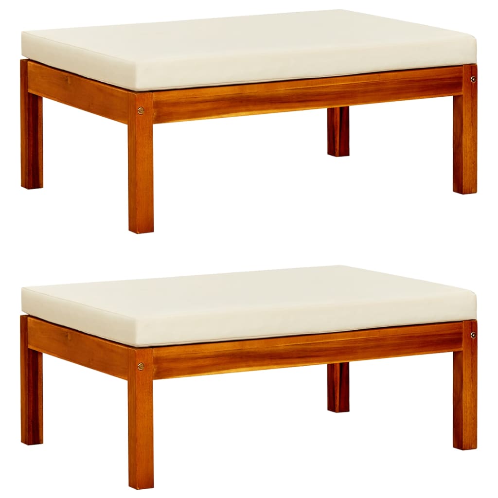 Repose-pieds 2 pcs en bois d'acacia massif