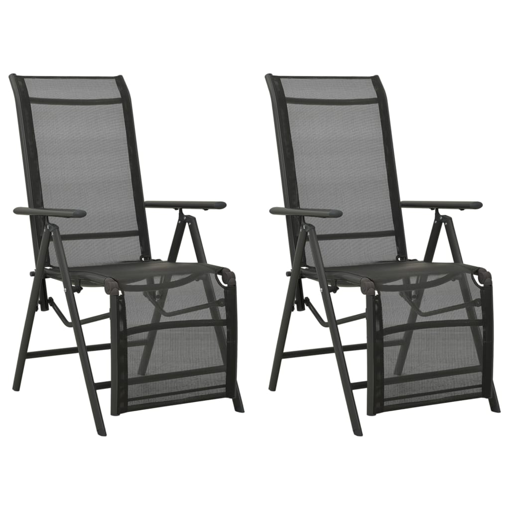 Chaises de jardin 2 pcs réglables textilène aluminium