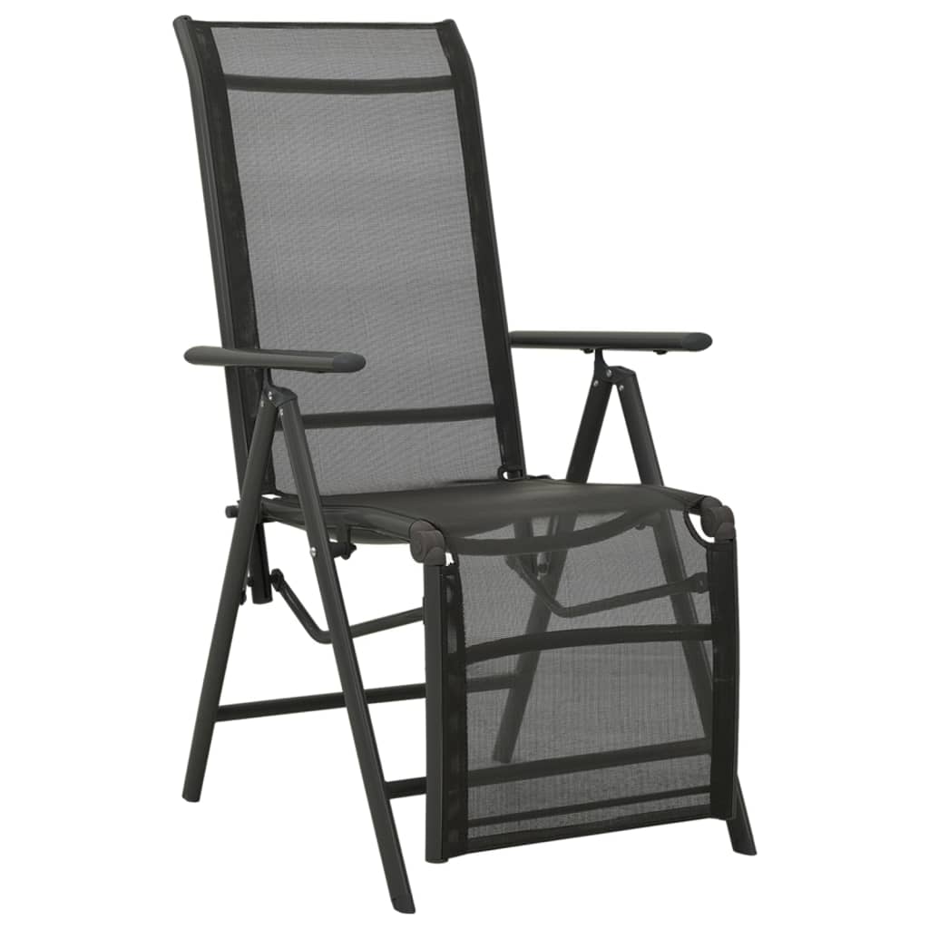 Chaises de jardin 2 pcs réglables textilène aluminium