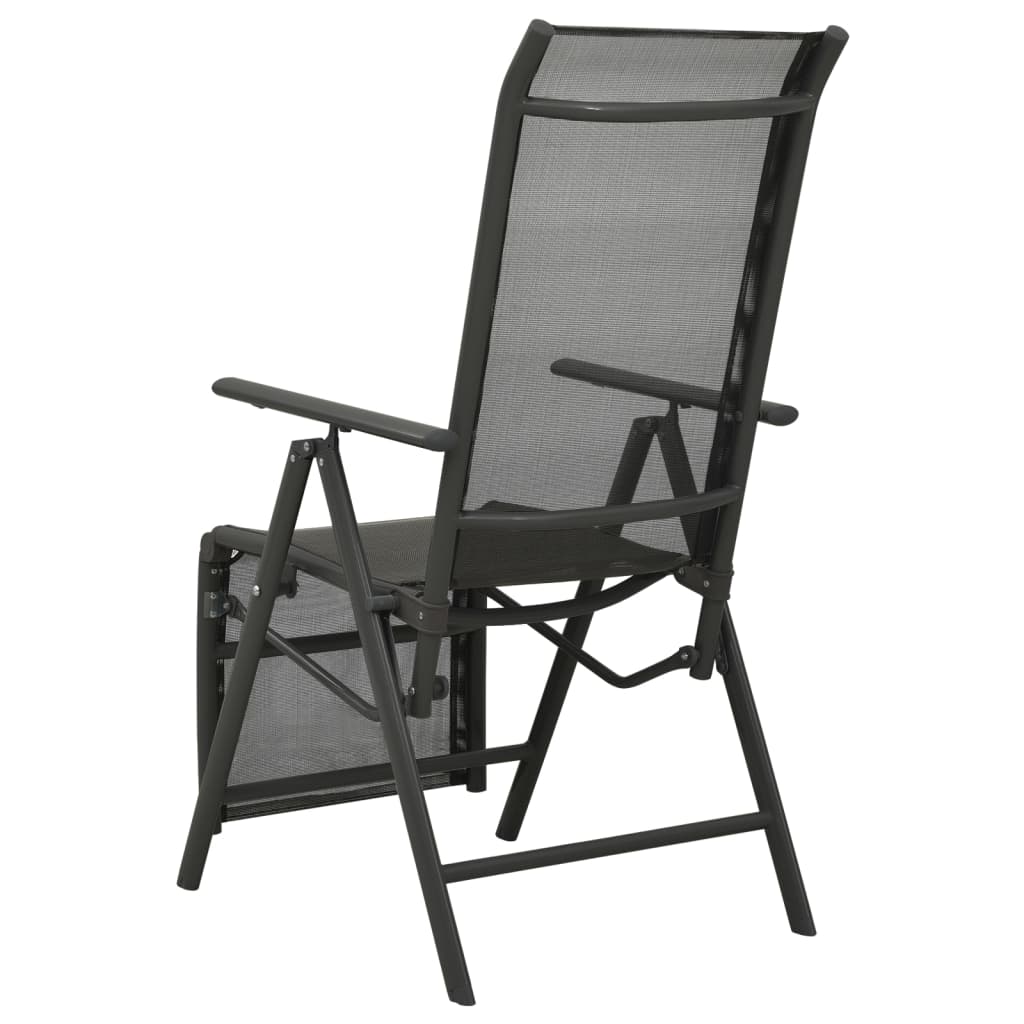 Chaises de jardin 2 pcs réglables textilène aluminium