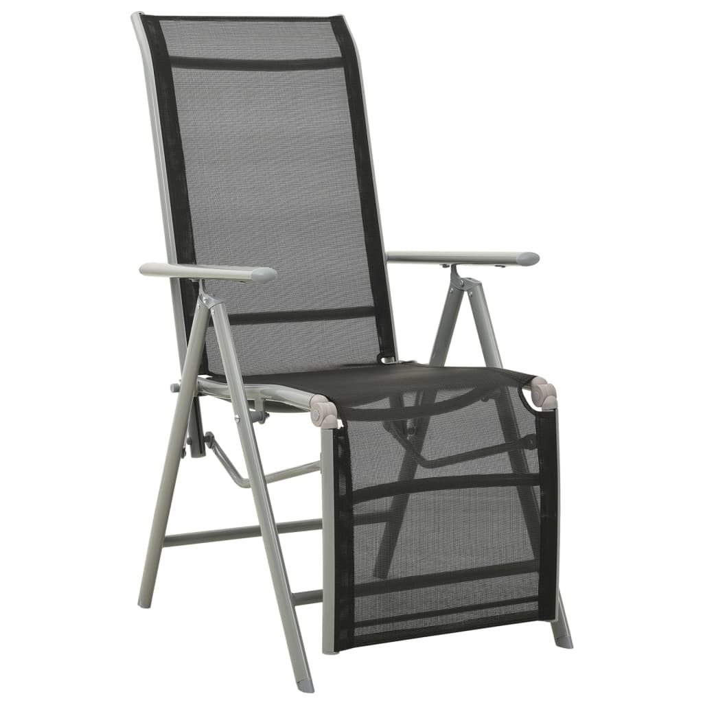 Chaises de jardin 2 pcs réglables textilène aluminium