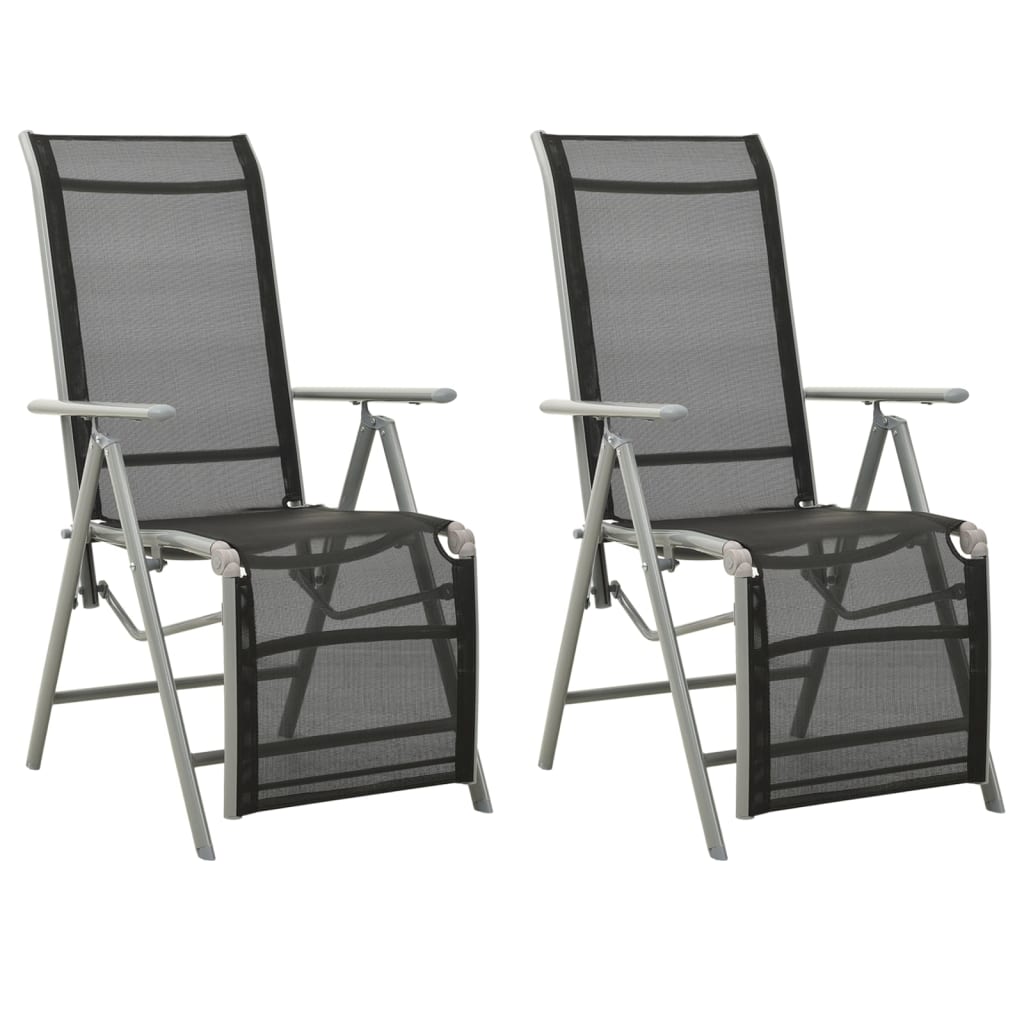 Chaises de jardin 2 pcs réglables textilène aluminium