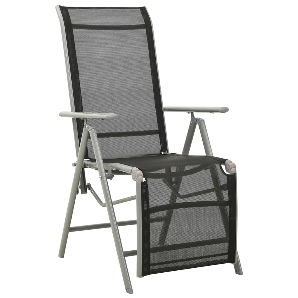 Tuinstoelen 2 st verstelbaar textileen aluminium