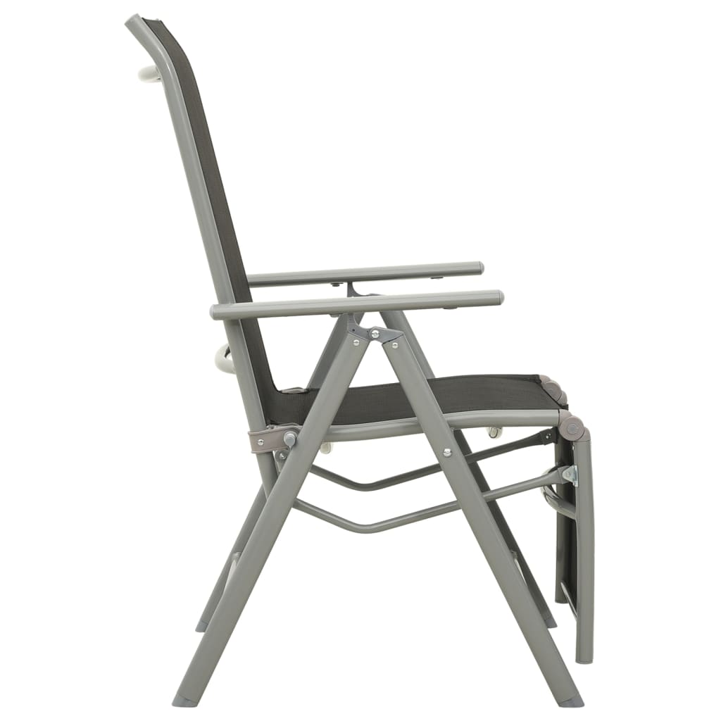 Chaises de jardin 2 pcs réglables textilène aluminium