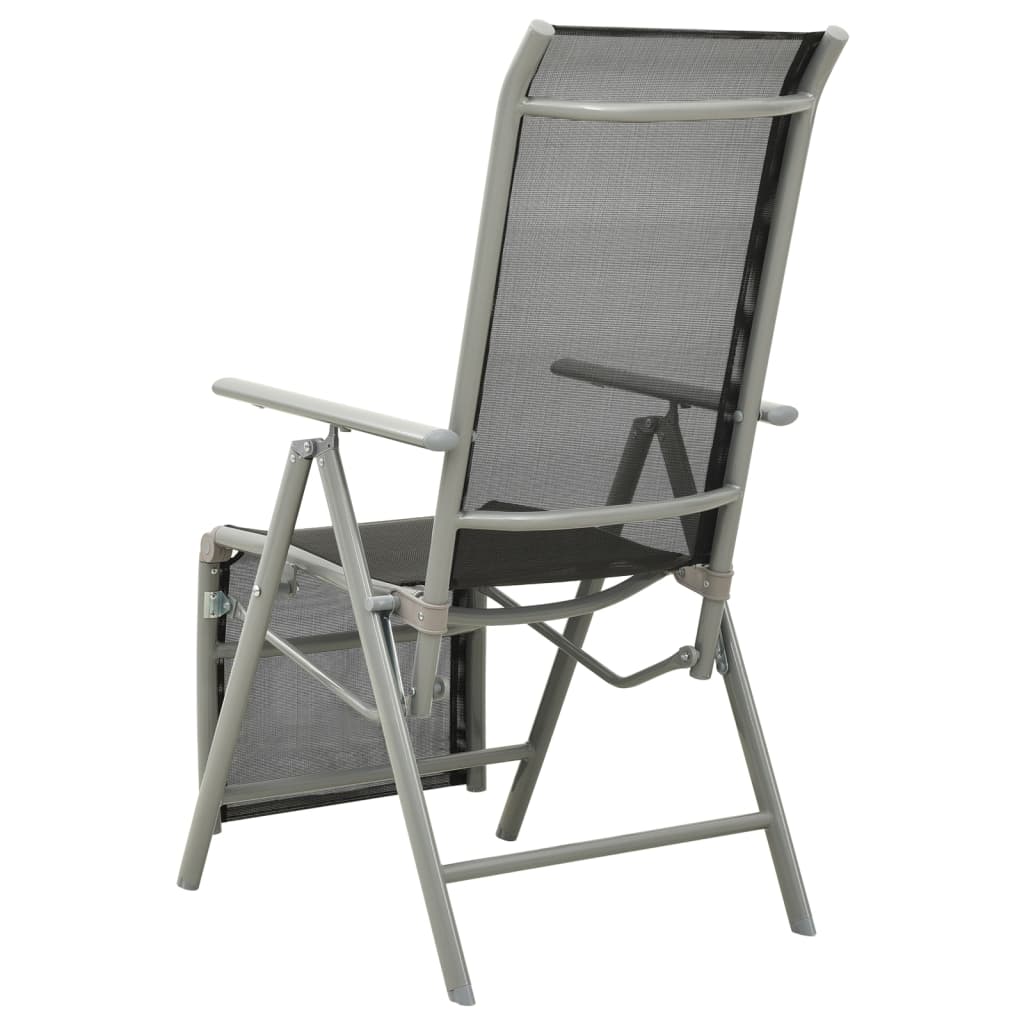 Chaises de jardin 2 pcs réglables textilène aluminium