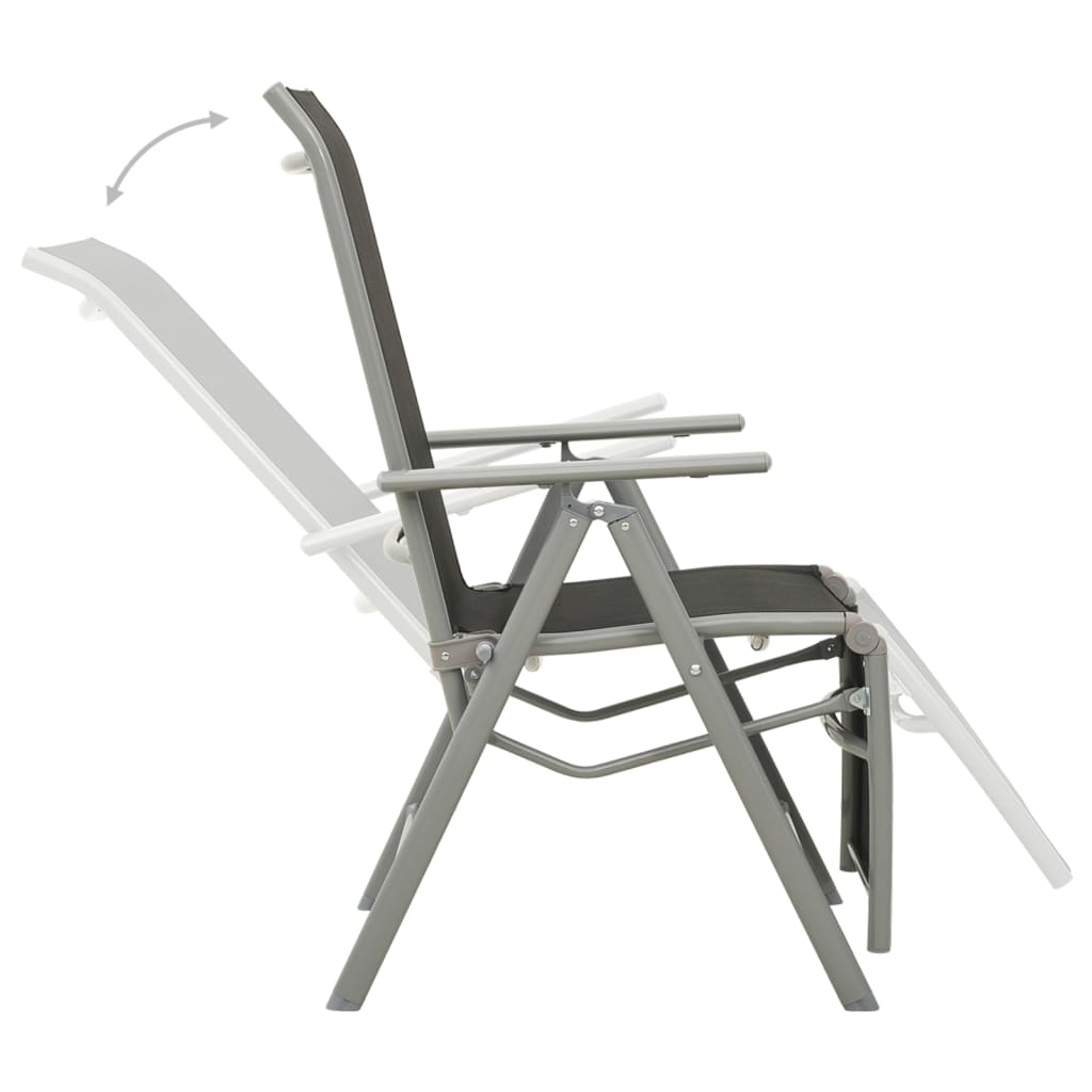 Chaises de jardin 2 pcs réglables textilène aluminium