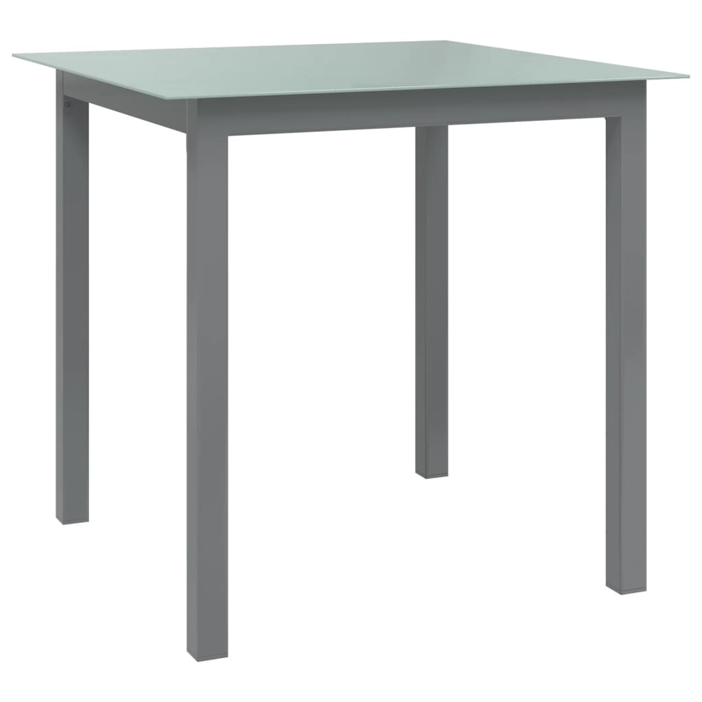 Table de jardin 190x90x74 cm aluminium et verre