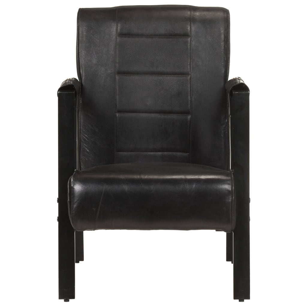 Fauteuil 60x80x87 cm echt geitenleer donkerbruin