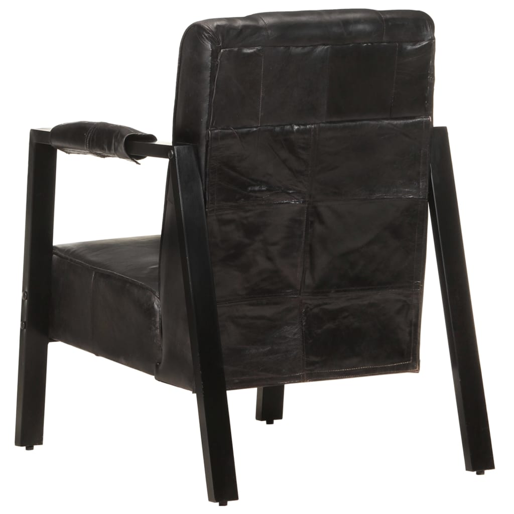 Fauteuil 60x80x87 cm echt geitenleer donkerbruin