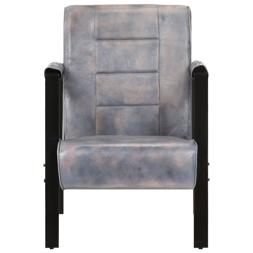 Fauteuil 60x80x87 cm echt geitenleer donkerbruin