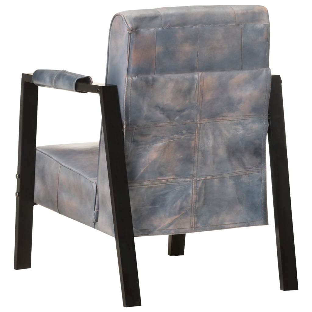 Fauteuil 60x80x87 cm echt geitenleer donkerbruin