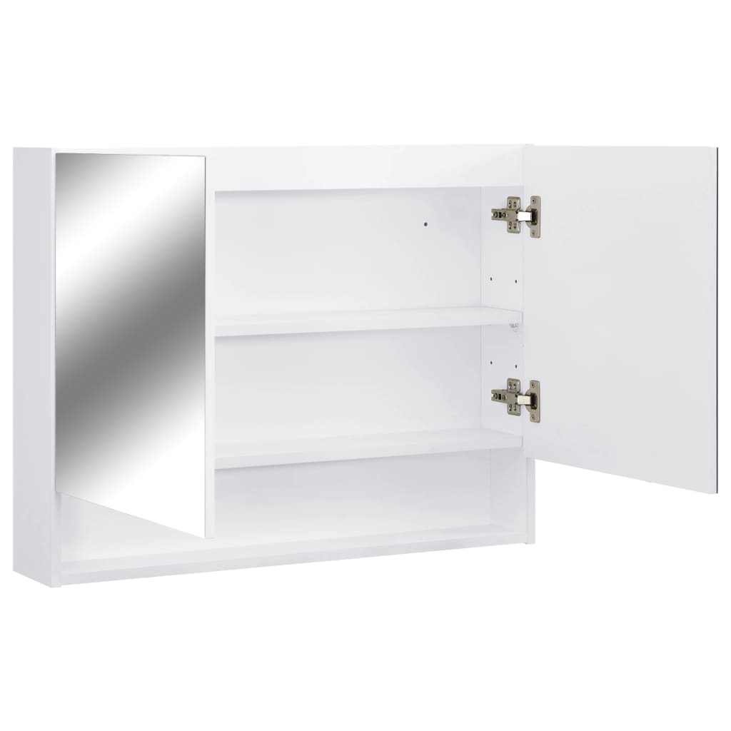 Armoire de toilette avec miroir LED 80x15x60 cm MDF