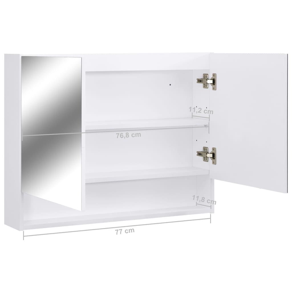 Armoire de toilette avec miroir LED 80x15x60 cm MDF