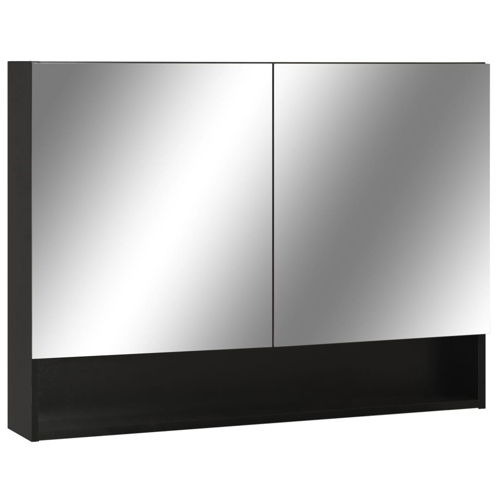 Armoire de toilette avec miroir LED 80x15x60 cm MDF