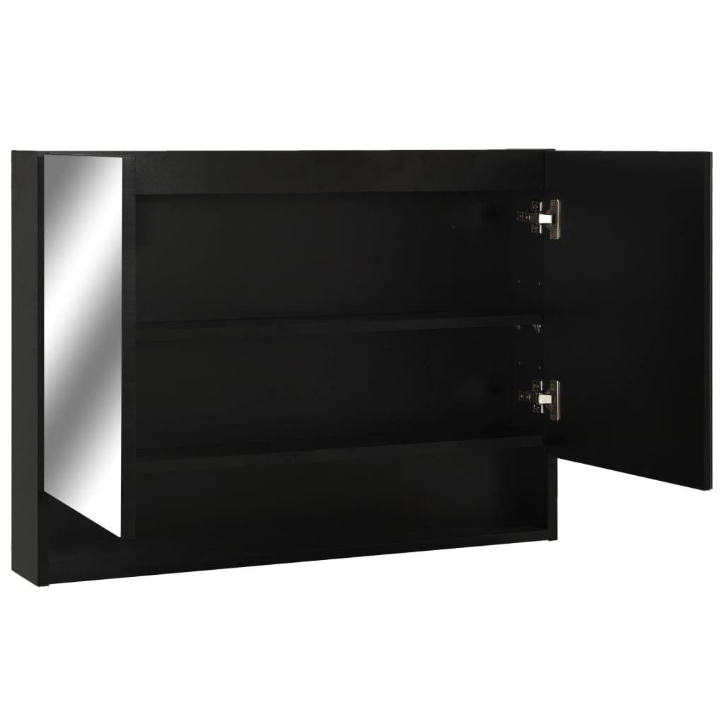 Armoire de toilette avec miroir LED 80x15x60 cm MDF