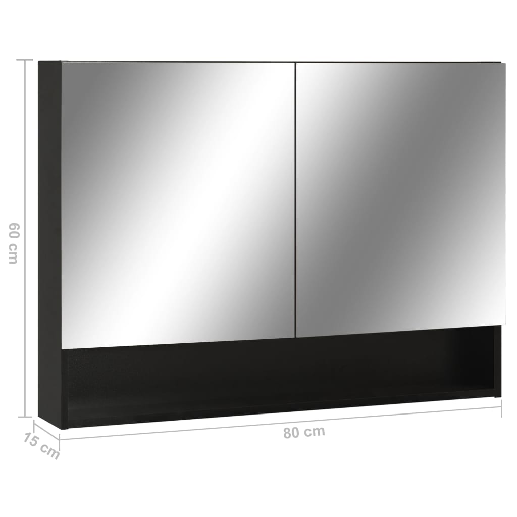 Armoire de toilette avec miroir LED 80x15x60 cm MDF