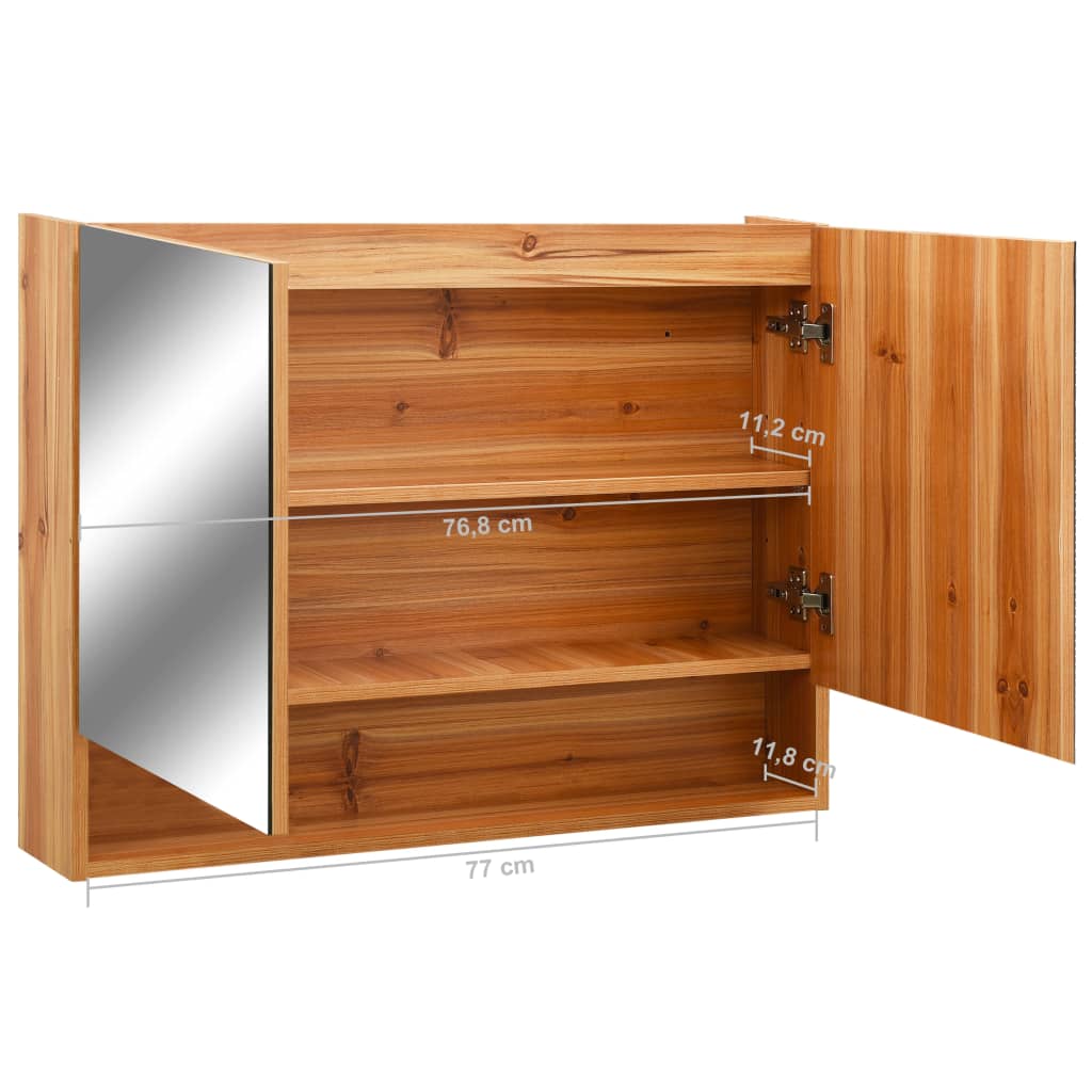 Armoire de toilette avec miroir LED 80x15x60 cm MDF