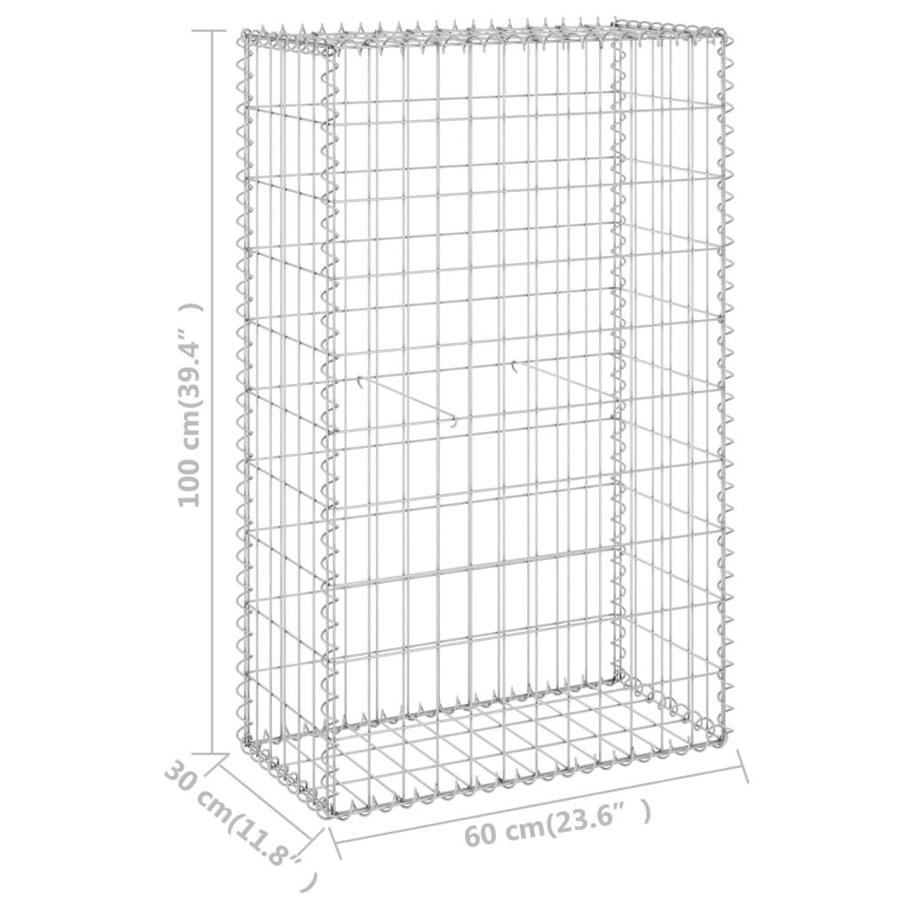 Schanskorfmuur met deksels 900x30x150 cm gegalvaniseerd staal