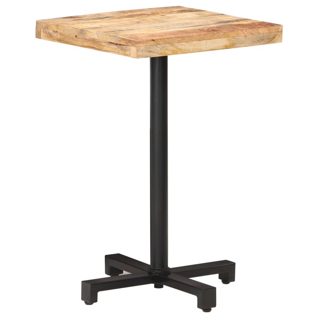 Table bistro carrée 60x60x75 cm bois de manguier brut