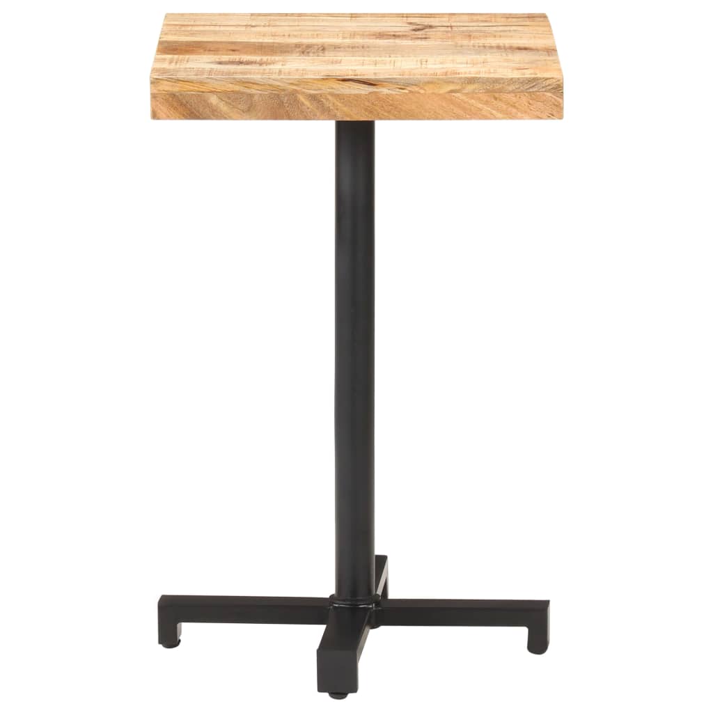 Table bistro carrée 60x60x75 cm bois de manguier brut