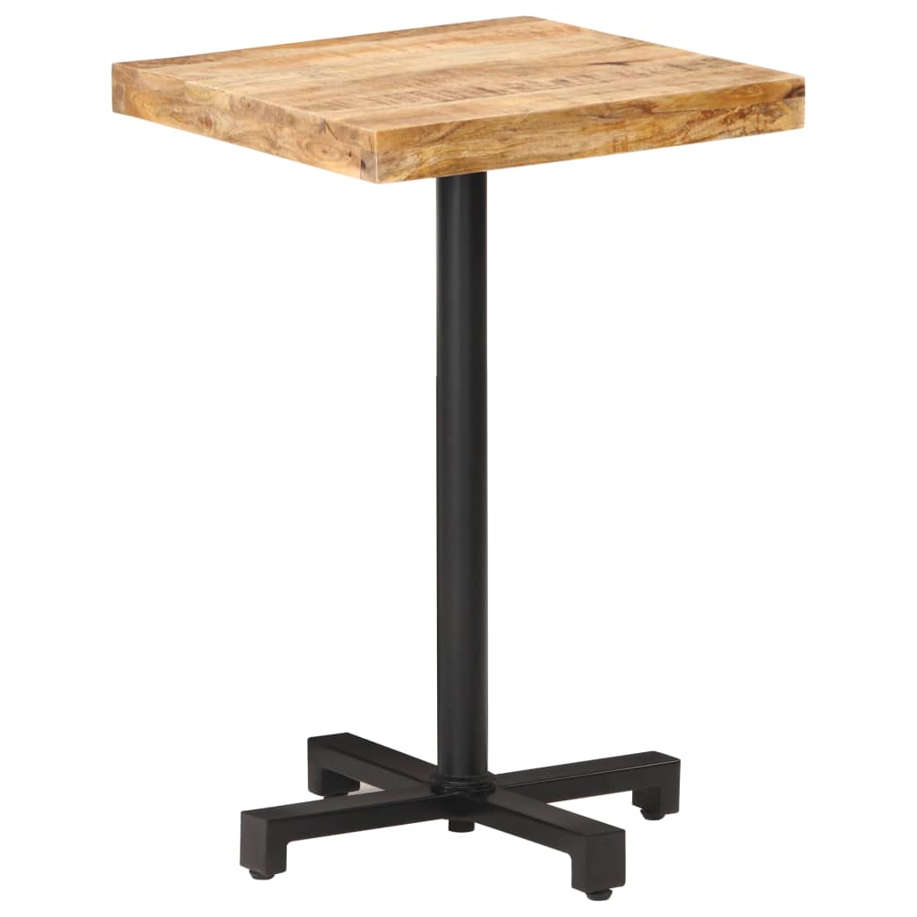 Table bistro carrée 60x60x75 cm bois de manguier brut