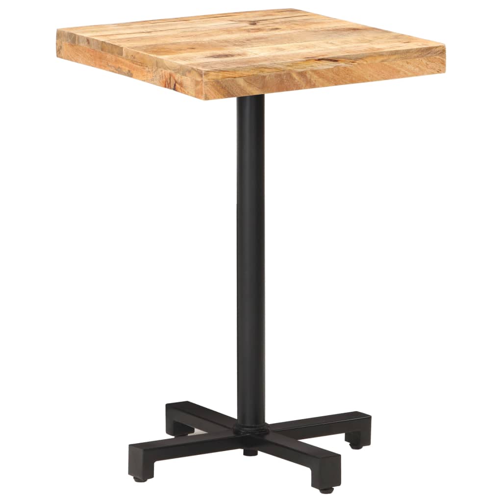 Table bistro carrée 60x60x75 cm bois de manguier brut